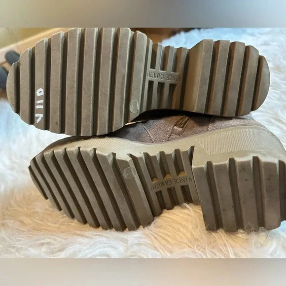 Vince Camuto Suede Heeled Combat Boots - Picture 4 of 9